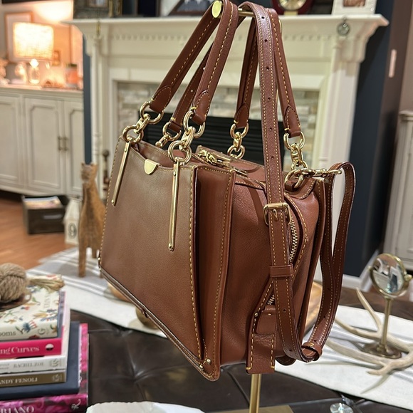 GORGEOUS Authentic Coach 1941 Dreamer 27 Satchel in Saddle, Light Gold. EUC - Picture 10 of 16